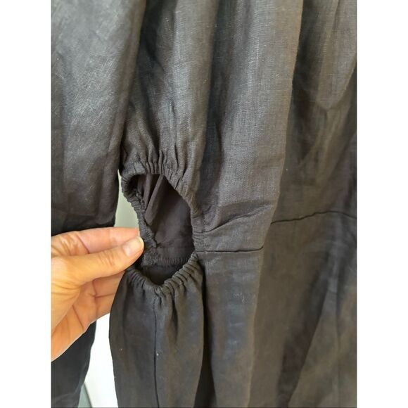 NWT DISSH black linen cut out mini dress, $188 - Picture 7 of 11